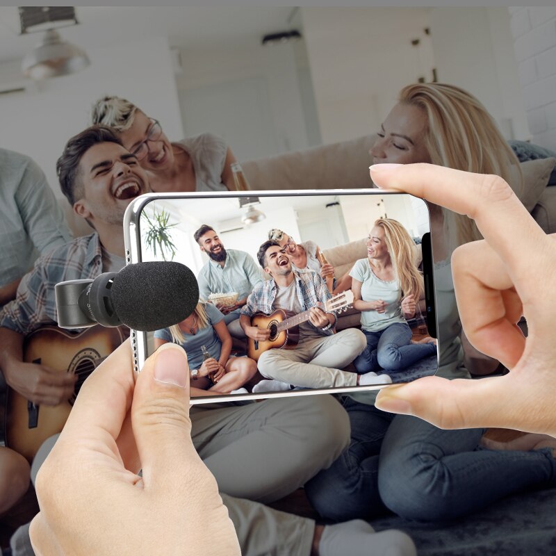 Saramonic smartmic di mini / uc mini mikrofon lyn / type c jack til iphone android smartphone taleopptak vlog mic