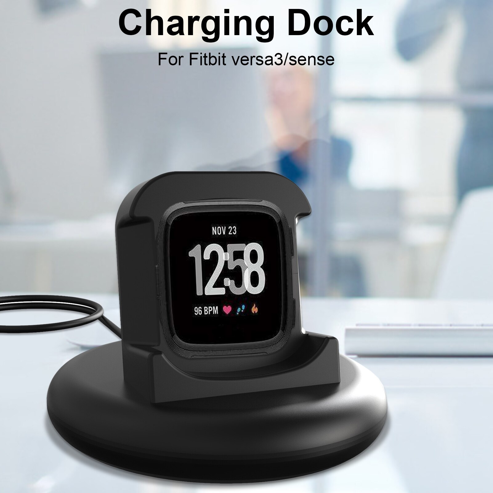 Opladen Dock Voor Fitbit Versa 3 Smart Horloge Charger Accessoires Kabel Usb Chargings Gegevens Cradle Voor Fitbit Gevoel Laders Stand