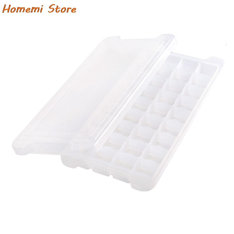 Grids Silicone Ice Cube Mold Fresh Food Fruit Large Ice Tray Moulds With Lids For Ice Party Whiskey Cocktail Cold Drink: 36 grids White