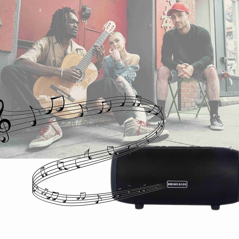 Booms Bass L9 Bluetooth Speaker Bass Portable Column Wireless Stereo Subwoofer Music Play Soundbox: Default Title