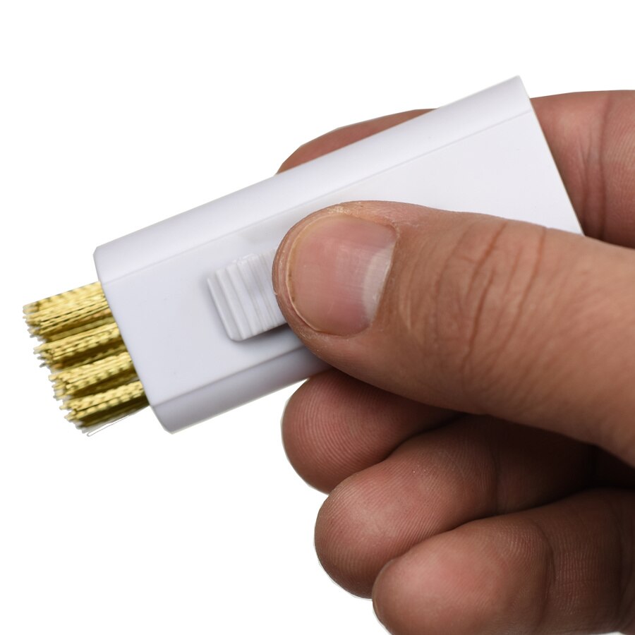 Portable Golf Club Brush Groove Cleaner Mini Pocket Retractable Cleaning Tool Dual Side Wire Bristle for Irons Shoes