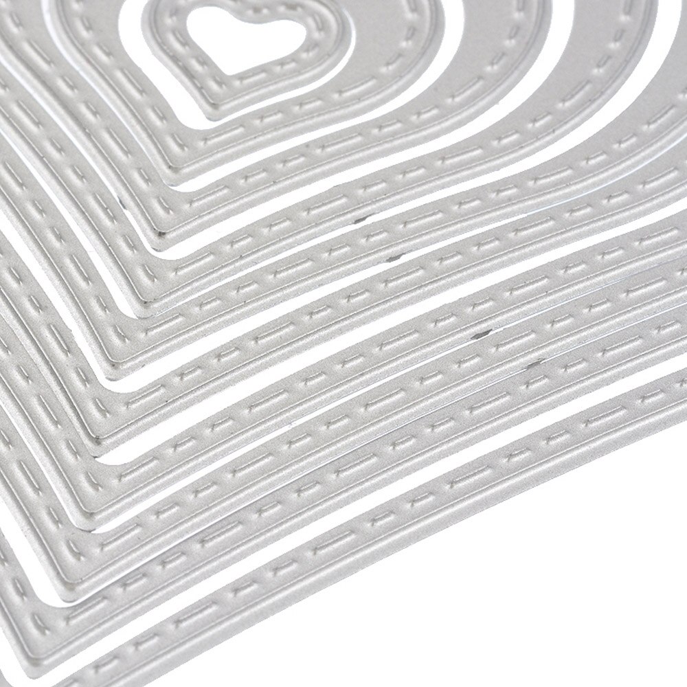 10PCS Assorted Size Metal Carbon Steel Love Heart Embossing Cutting Dies Stencil Templates for DIY Scrapbooking Album Paper Card