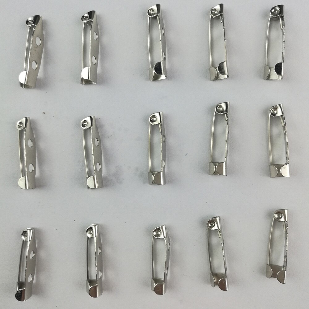 ! 50 unids/bolsa broche de seguridad con tono de hierro, pasadores de barra de seguridad con cierre trasero, accesorios de joyería para fabricación de broches DIY de 20/25MM