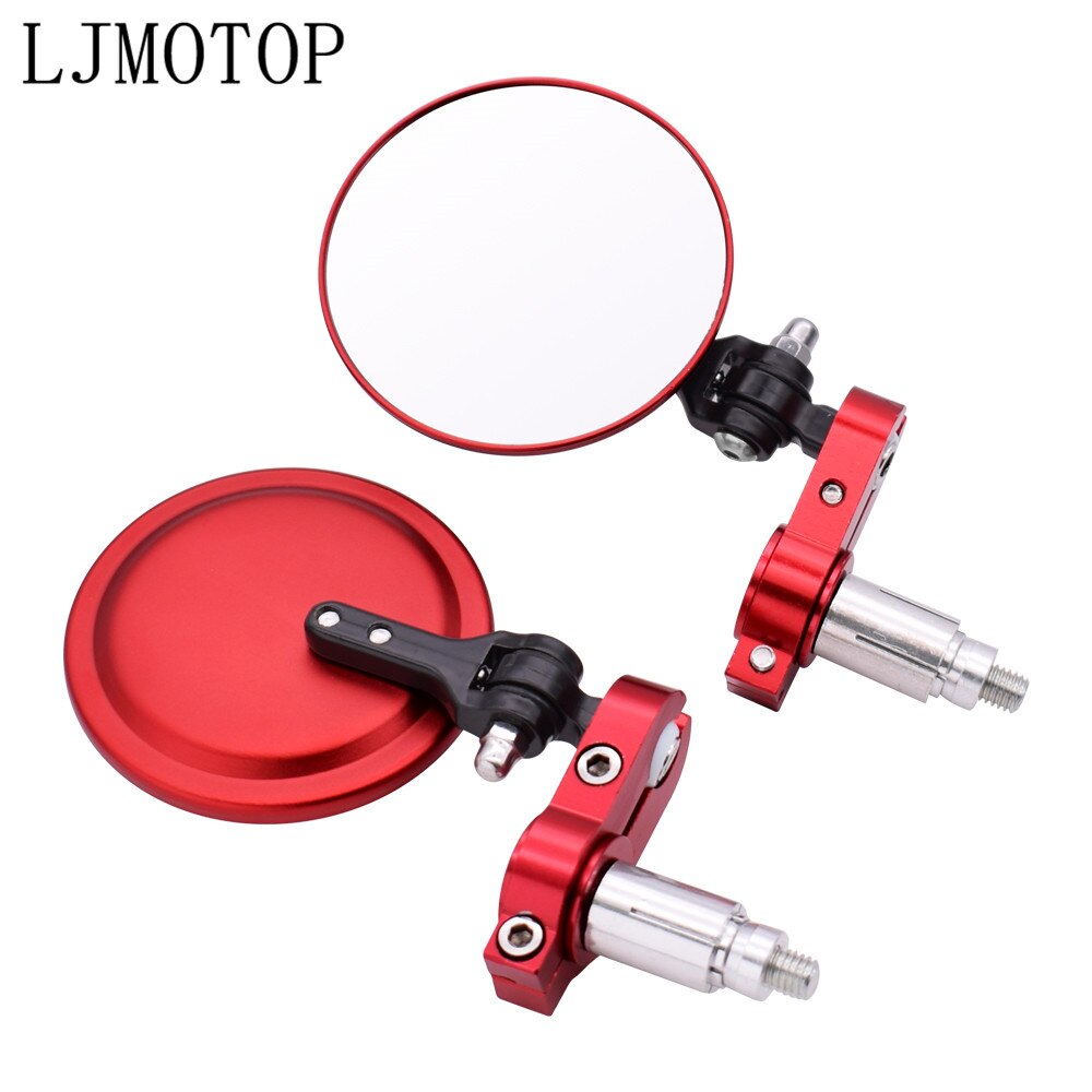 Rétroviseur Moto Pour Suzuki GSF600, Bandit, Burgman 400, GS500E - 22/24mm Miroir - Aluminium Noir - Large Champ De Vision, Réduction Angle Mort