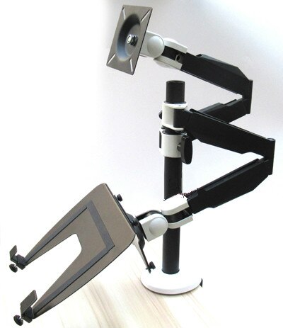 10"-15.6" laptop+10"-27" monitor bracket double arm laptop table stand notebook Desk mount laptop stand with laptop holder: monitor and laptop