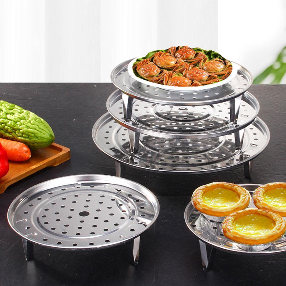 Steaming Dish Rack Multi-purpose Three-legged Steaming Cooking Steaming High-leg Stand Steamer Tray Steaming Rack Rack Roun V3U6