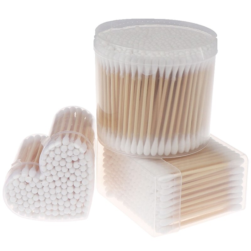 300 Pcs Disposable Cotton Swab Applicator Q-tip Swabs Bamboo Handle Sturdy