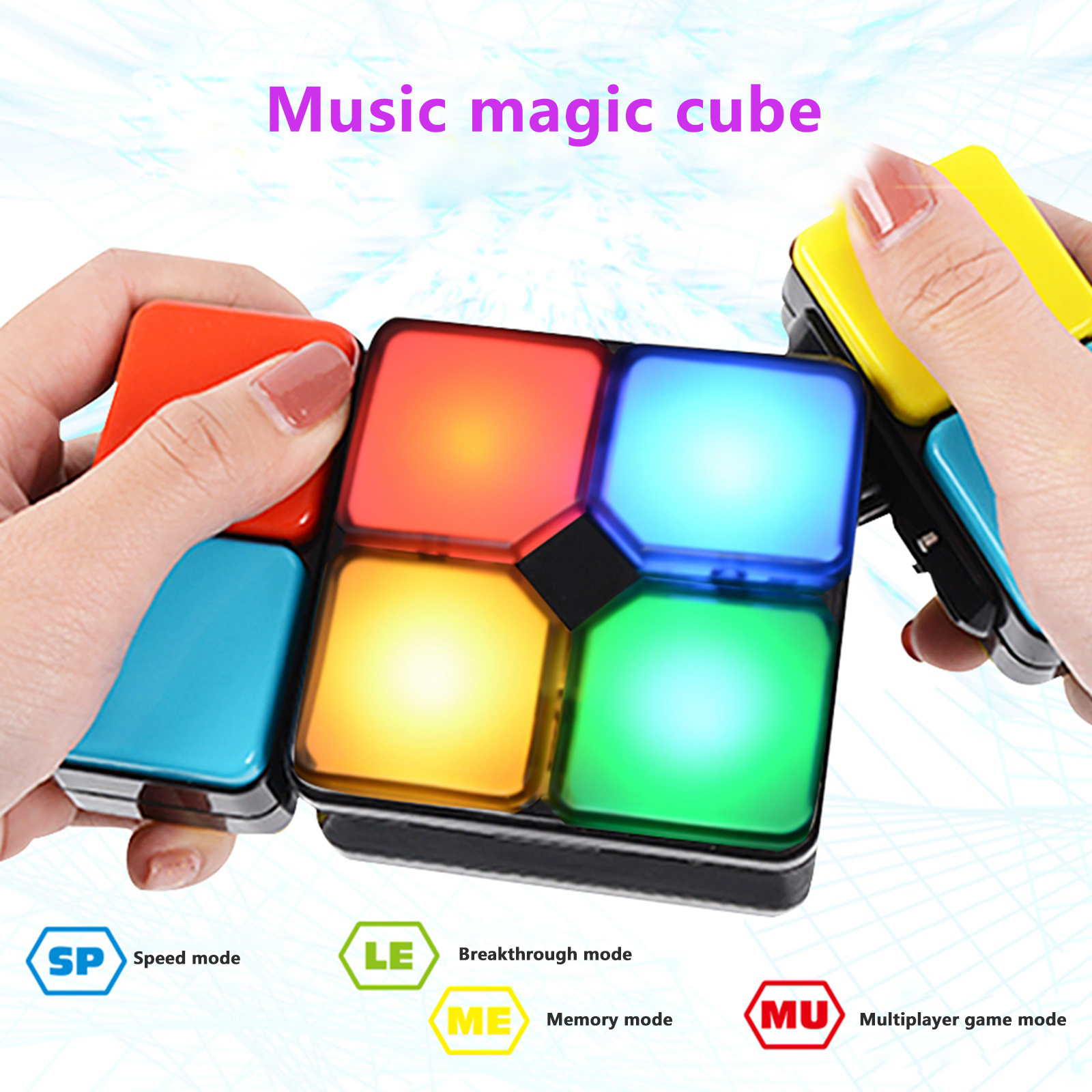 Multicolor Plastic Muzikale Elektrische Speelgoed Met Verlichting En Muziek, Lichtgewicht Muzikale Kubus Speelgoed Voor Kinderen En Volwassenen