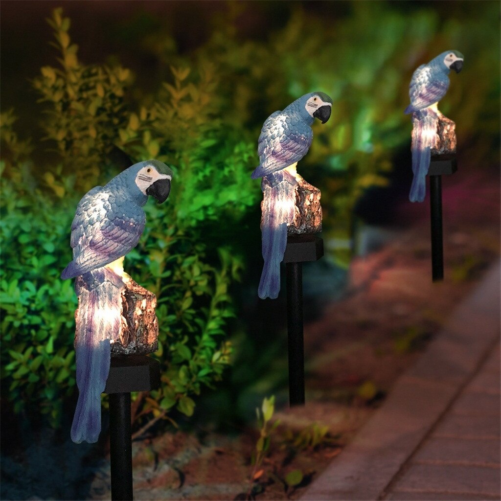 1Pc Waterdichte Solar Led Light Tuinpad Gazon Papegaai Dier Decoratie Licht Ontslag Vogel Sculptuur