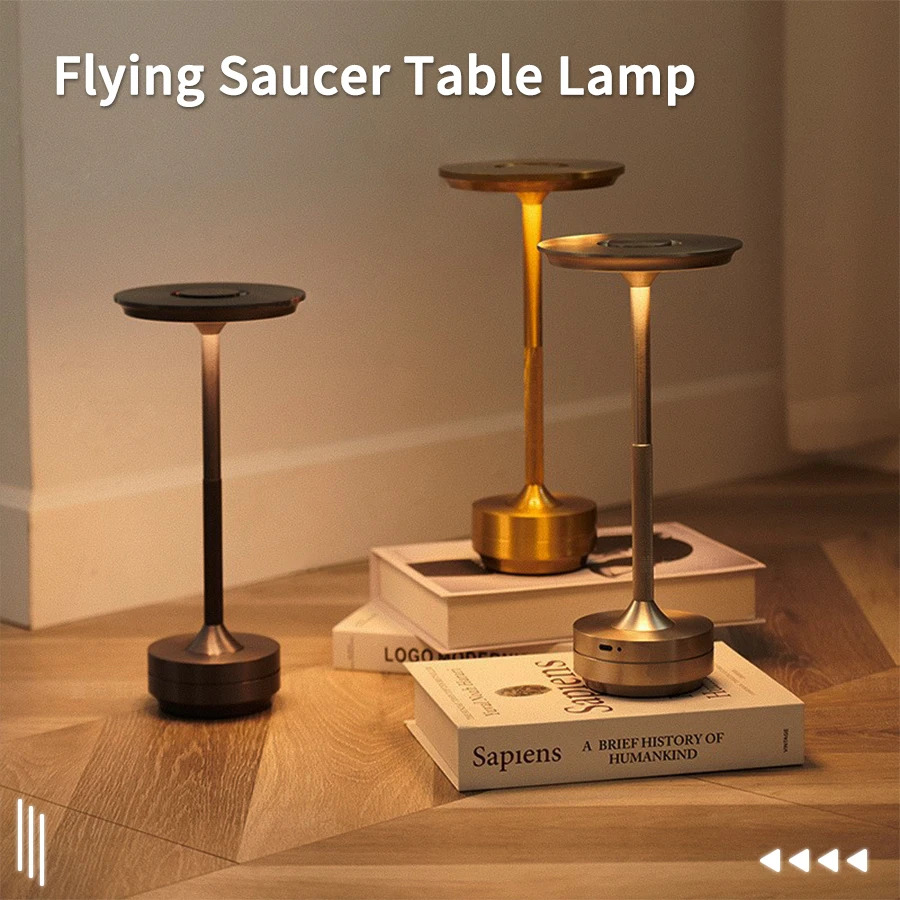 Oplaadbare draadloze tafellamp voor slaapkamer, oplaadbaar, aanraaklamp, campingkaars, creatief, USB-C, bureaulamp