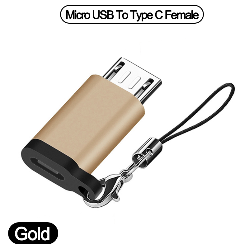 Cable otg tipo C a Micro usb, convertidor tipo C a USB 3,0, adaptador OTG para MacbookPro, Xiaomi, Samsung, cargador de Cable de carga de teléfono: Micro-Type-C Gold