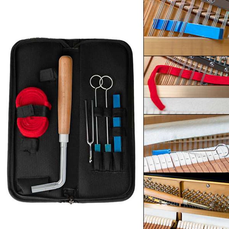 Piano Tuning Kit Met Piano Tuning Hammer Straight Soft Maple Handvat Piano Tuning Hendel Gereedschap Kit Mute Hamer Diy Set: Default Title