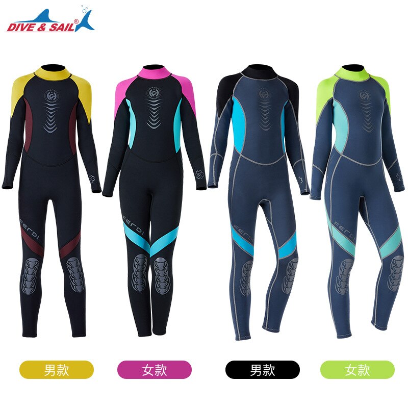 teenage wetsuit 2.5mm neoprene boys girls diving suit keep warm wet suit for cold water full suit for swimming