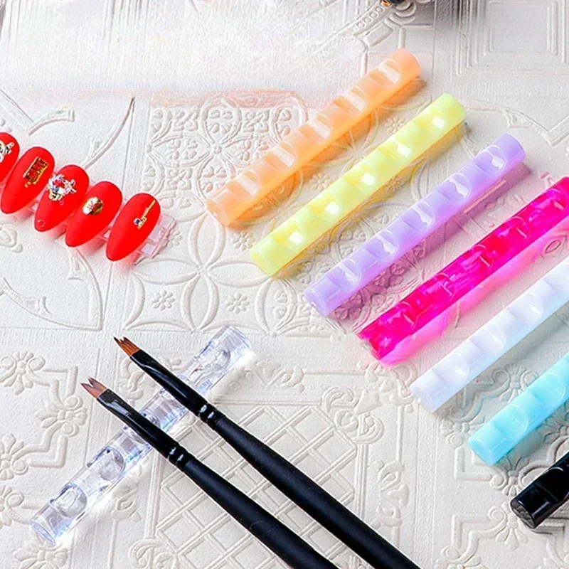 Nagelkonstborsthållare 5 rutnät nagelmålningspennhållare manikyrpennhållare stativ hylla akryldisplay manikyrverktyg