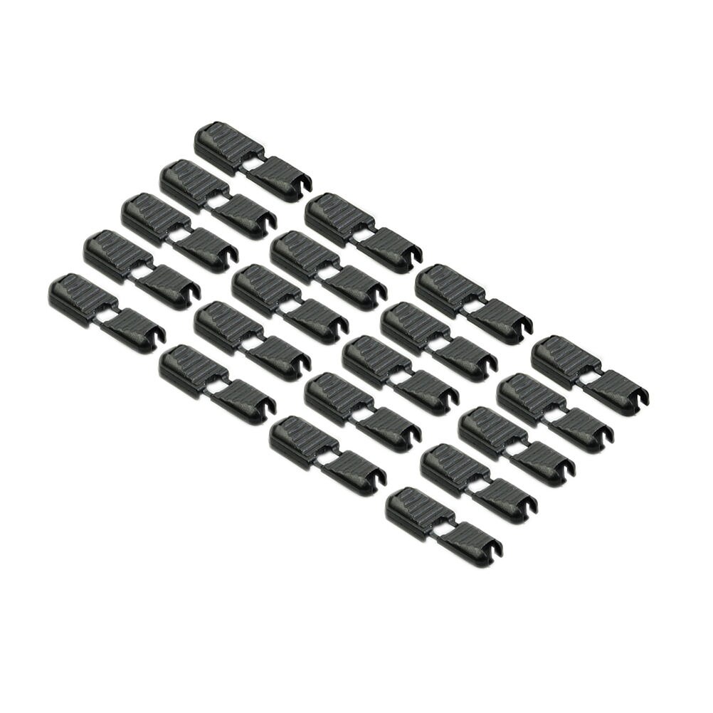 20 stuks ritssluiting uiteinden slot ritssluiting clip gesp zwart voor paracord accessoires/rugzak/kleding op