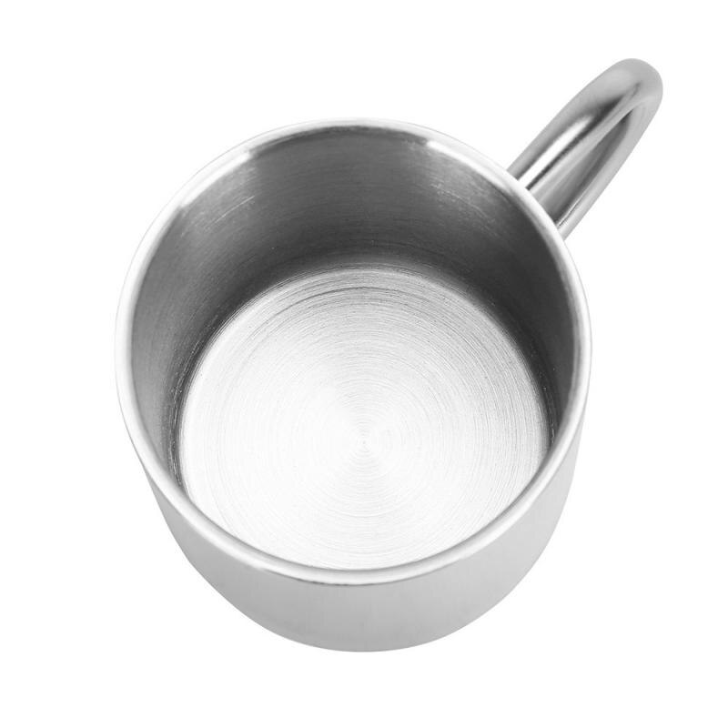Double Wall Anti Scalding Coffee Thermal Mug Insulated Portable Stainless Steel Whiskey Beer Tea Juice Drinking Handle Water Cup