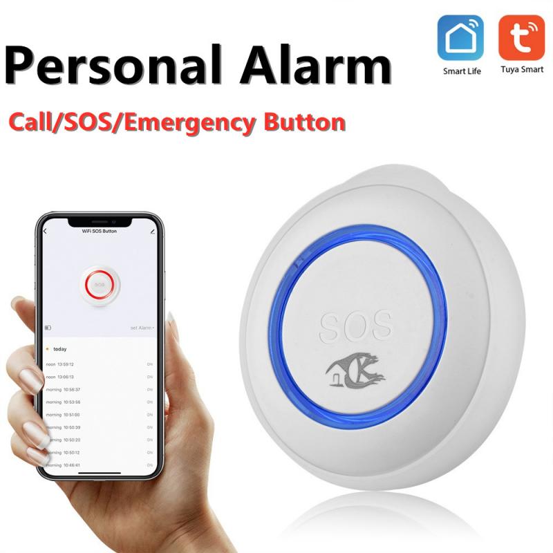 Alarm Tuya WIFI Smart Human Body Sensors Personal Alarm Call/SOS/Emergency Button For Elderly Caregiver Wireless Remote Alarm