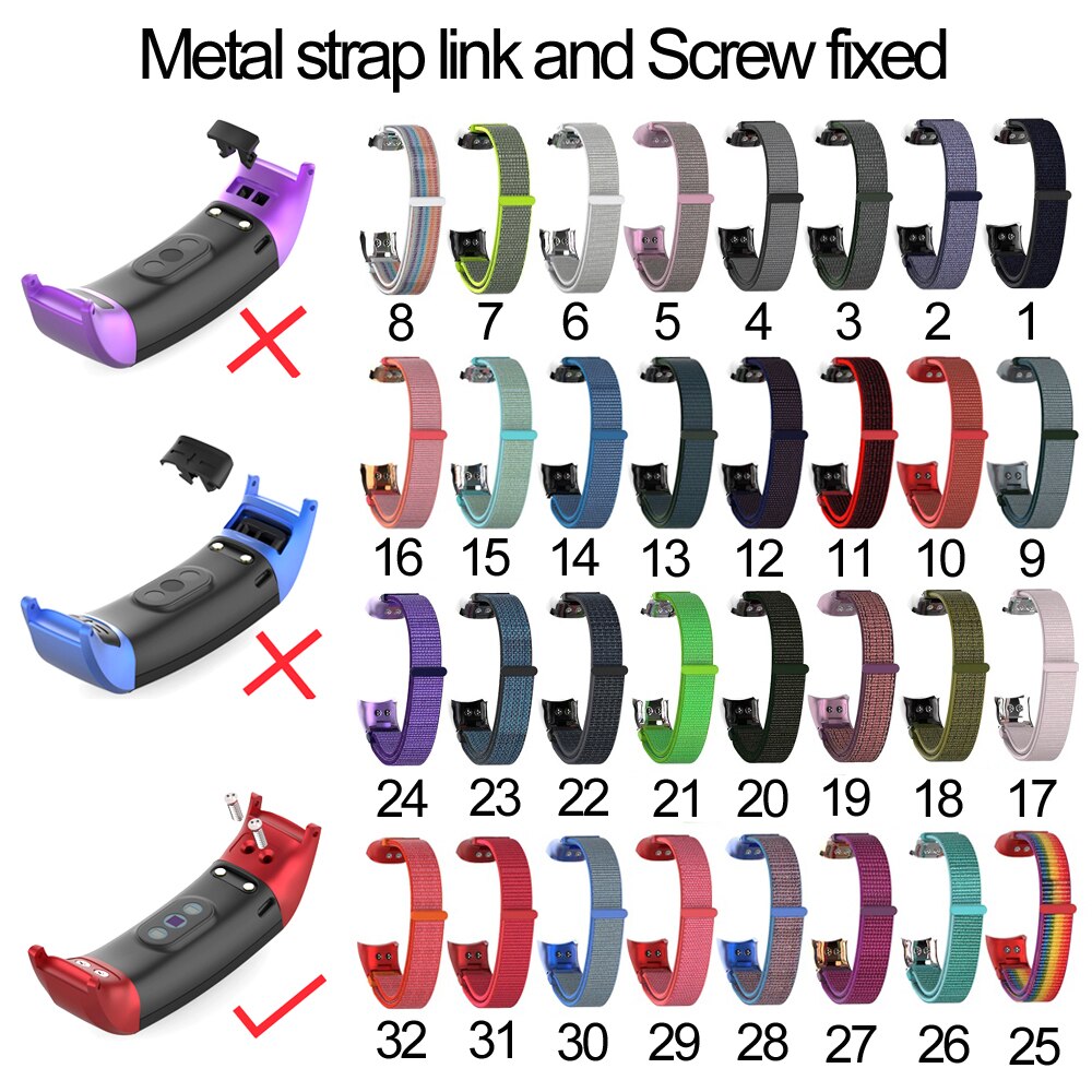1PC Nylon Strap For Huawei Honor Band 5 4 Sport loop Bracelet Replacement Watch Band Metal Fixed Smart Watch Accessories