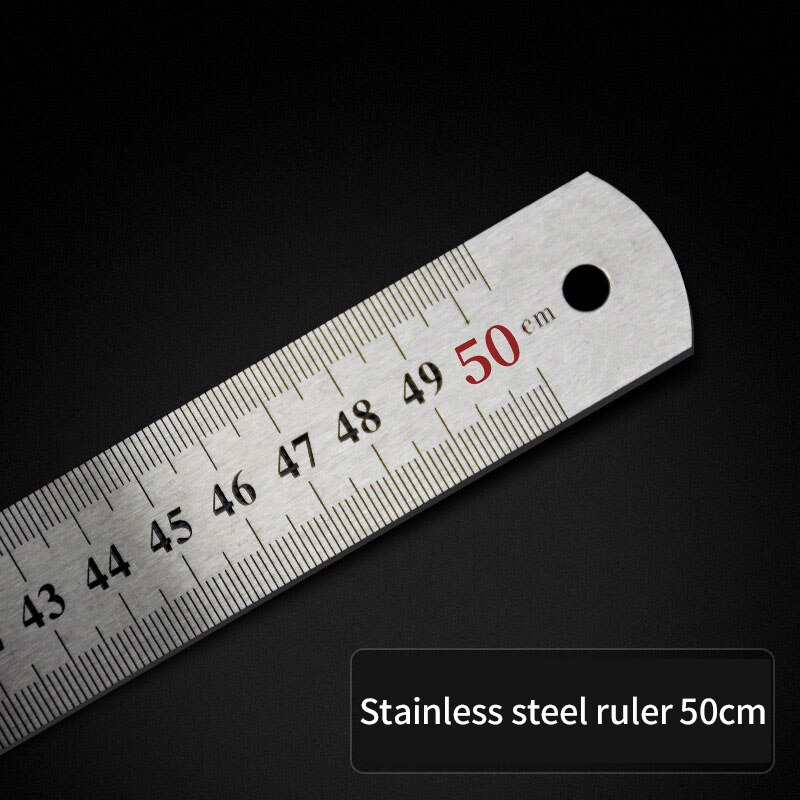 Stainless steel ruler 20 cm thick long steel ruler 15cm30cm40cm50cm sewing engineering ruler student stationery school supplies: 50cm