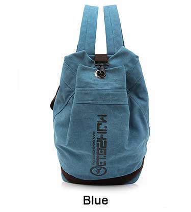 Canvas Rugzak Mannen Bag Back Pack Unisex Schooltassen Reizen Mannen Casual Rugzak Rugzak Canvas Vintage School Rugzak City Bag: Blauw