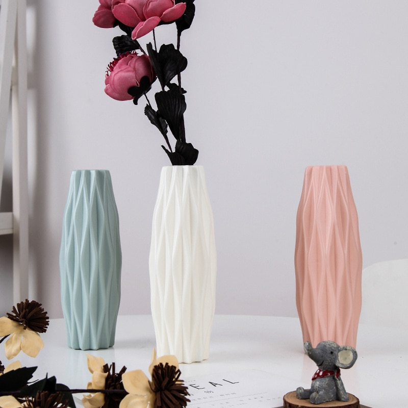 Origami Flower Vases Imitation Ceramic Flower Vase Basket Tabletop Plants Home Decor Bonsai Decor Flower Arrangement Container