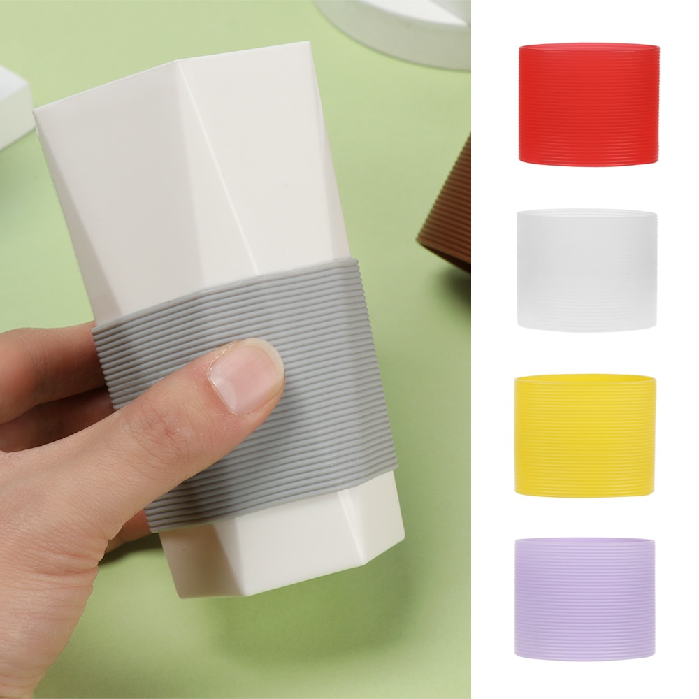Silicone Cup Sleeve Heat Insulation Bottle Sleeves Non-slip Mug Sleeve Glass Bottle Cover For Mugs Ceramic Coffee Cups Wraps