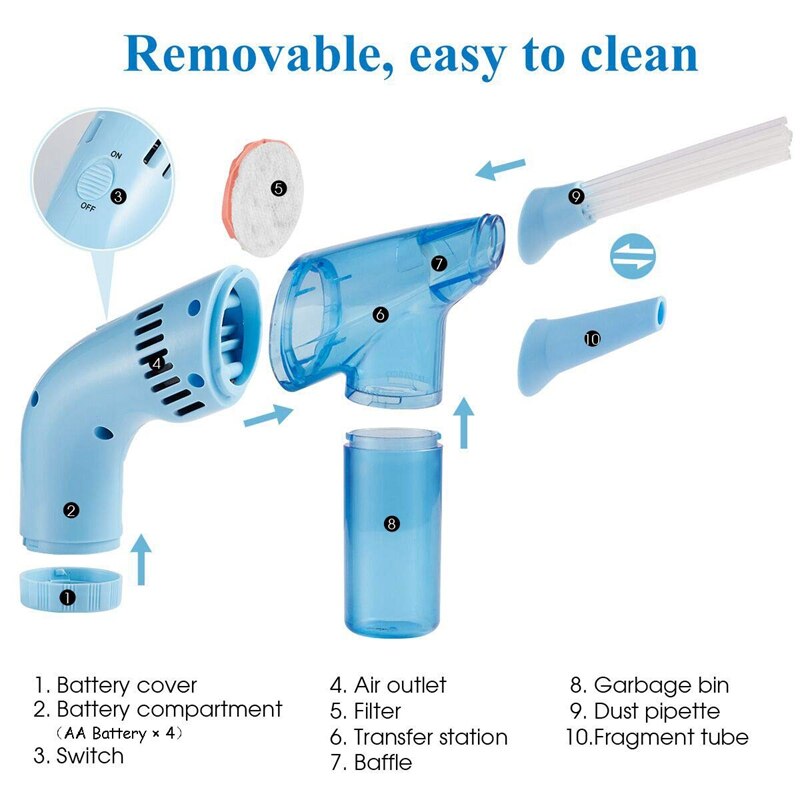 Mini Handheld Portable Cordless Vacuum Cleaner Duster Mini Vacuum Dust Cleaner Dirt Remover Household Cleaning Tool