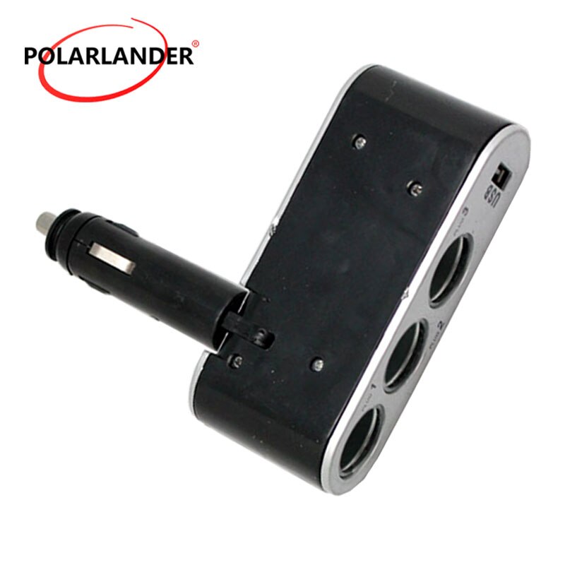 3 -poorts manier 12v voor universele usb-autolader met stroomindicator, stekker, splitter, oplader, auto-stopcontactadapter
