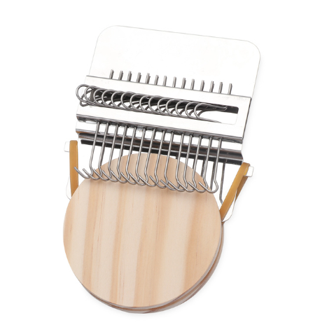 Petit métier à tisser en bois de type Speedweve, outil de tissage, métier à tisser de réparation amusant, métal, bricolage, outils textiles, machine à repriser, réparation de jeans, vêtements: jaune clair