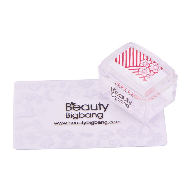 BeautyBigBang 1 Set Rectangle gelée Silicone ongles Stamper poignée claire manucure timbre modèle outils Stamper pour estampage Arts: Default Title