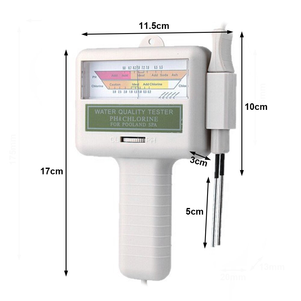 2 in 1 ph chloormeter tester pc -101 ph tester chloorwatertestapparaat gereedschap voor zwembadaquarium draagbaar