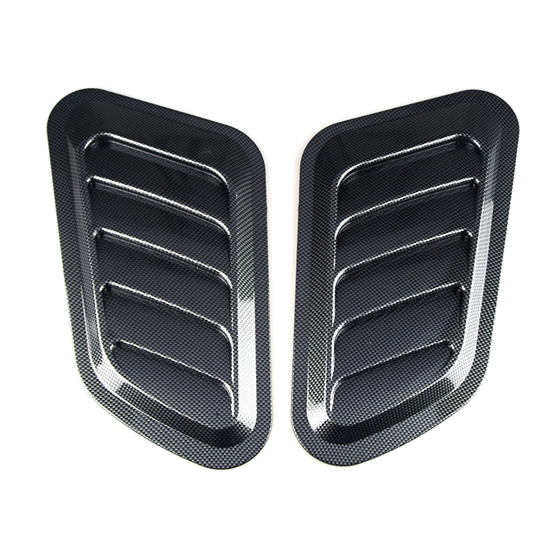 2PCS Universal Intake Scoop Turbo Bonnet Vent Cover Hood ABS Car Hood Air Outlet Decorative Carbon Fiber False Vent Hood Vehicle