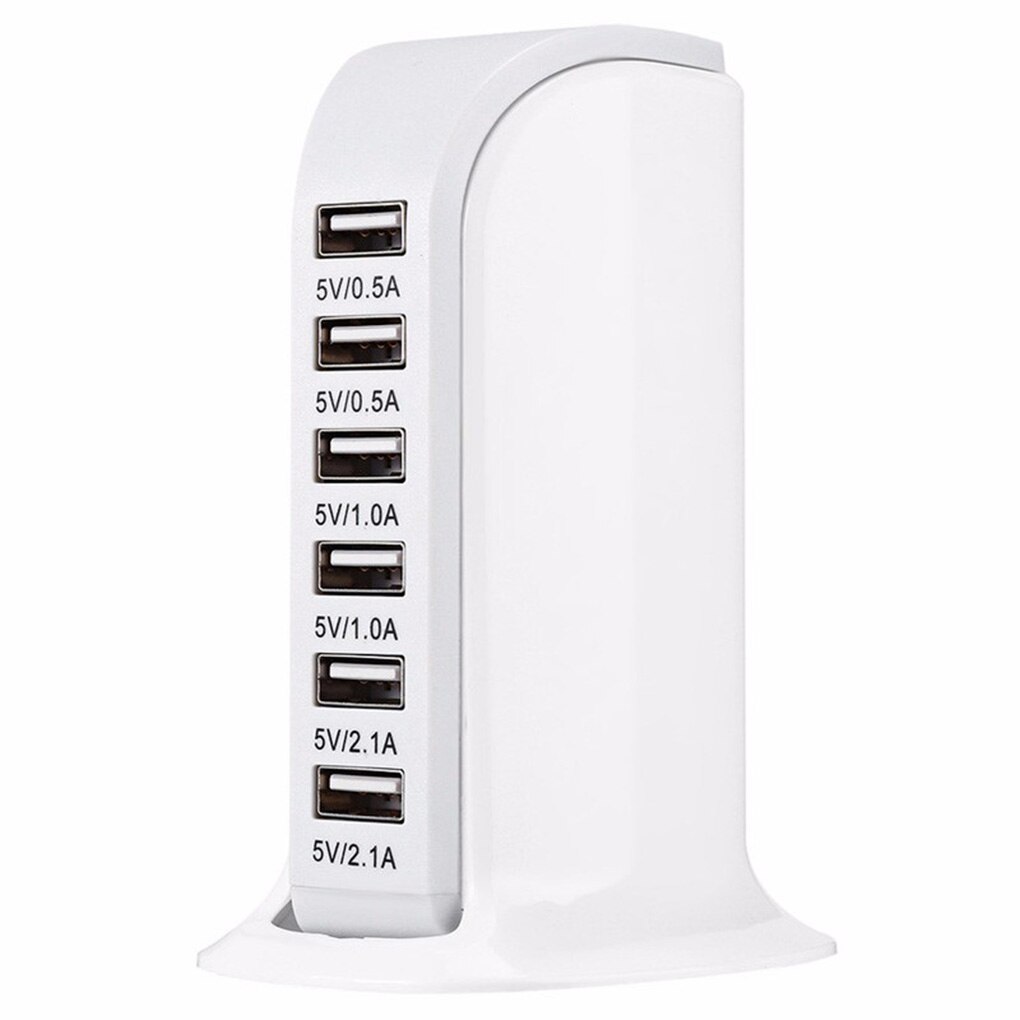 Cargador USB Multi de 6 puertos de 30 W, estación de carga rápida 6A, Conector de viaje de escritorio para teléfono móvil, enchufe de extensión, Platooninsert: Enchufe europeo / NO.2
