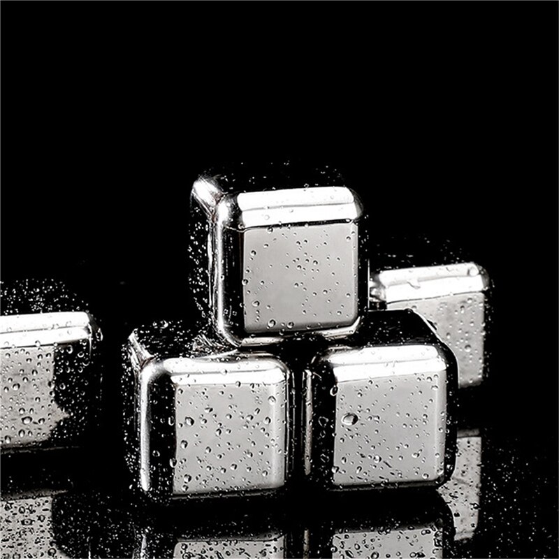 Whisky Stones Ice Cubes Set Reusable Stainless Steel Wine Cooling Cube Chilling Rock Party Bar Tool