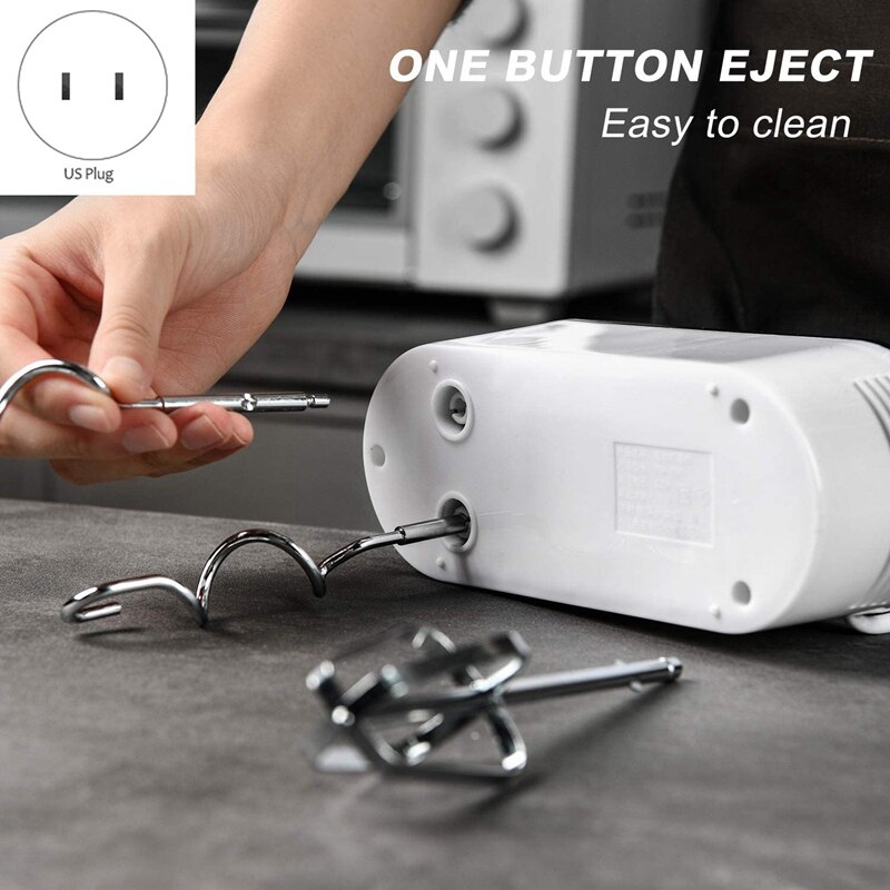 Hand Mixer Electric, 5-Speed Powerful Turbo Electric Kitchen Handheld Mixer with 4 Stainless Steel Attachments