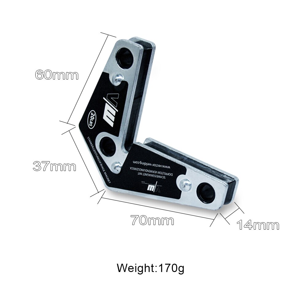 Svejsemagneter 20 lbs 2 stk / sæt dual-use svejsning magnetisk holder vinkel fixer position svejseenhed positioner 60/90 grader