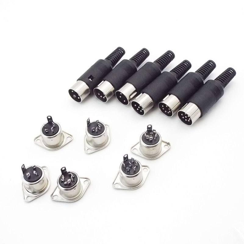 Conectores R DIN 3 4 5 6 7 8 Pines Macho Hembra Enchufe Conector De Soldadura Con Mango De Plastico~p146826315