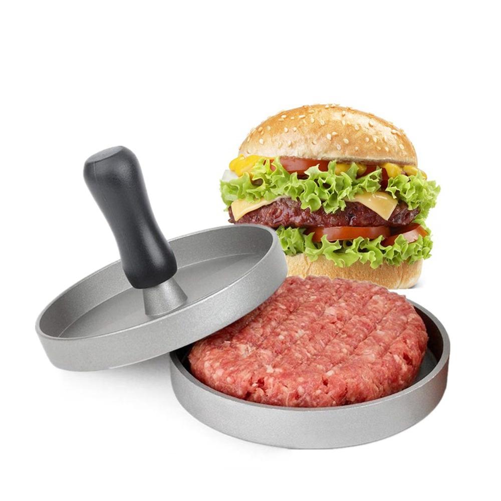 Aluminiumslegering hamburger trykk rund hamburger kjøtt biff stekt grille burger trykk patty maker form kjøkkenverktøy