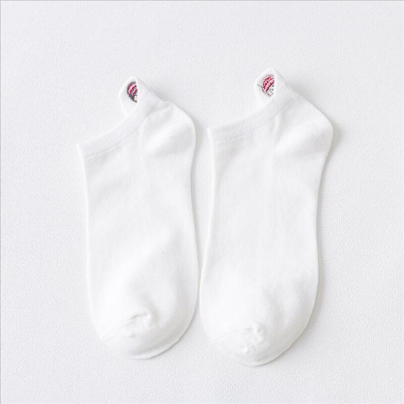 1 pair Smiley couple socks shallow mouth men and women's socks pure cotton breathable summer ins tide tube low-cut boat socks: 2