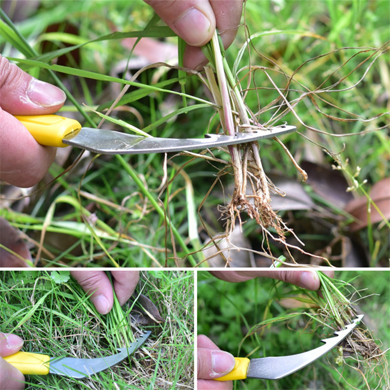 Falce in acciaio inossidabile falce leggero palmare giardinaggio erba falce rimozione radice scavatore giardino agricolo diserbo gadget