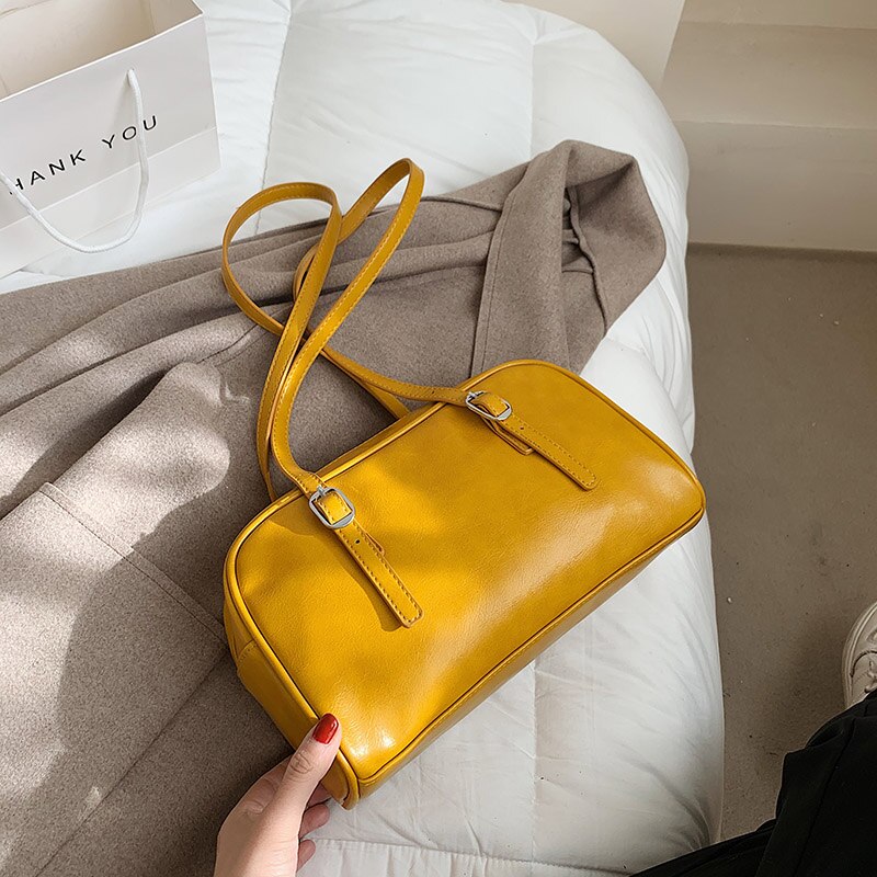 Jahrgang damen-schultertasche aus pu-leder, grün, geräumig, Ideal für Höhle alltag