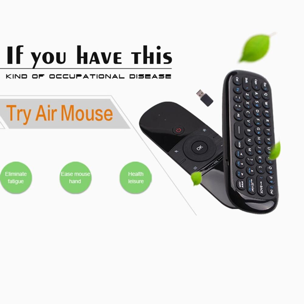 W1 2.4G Wireless Keyboard Air Mouse Rechargeble Mini Remote Control Fly Air Mouse For Android 9.0 8.1 TV Box/PC/TV