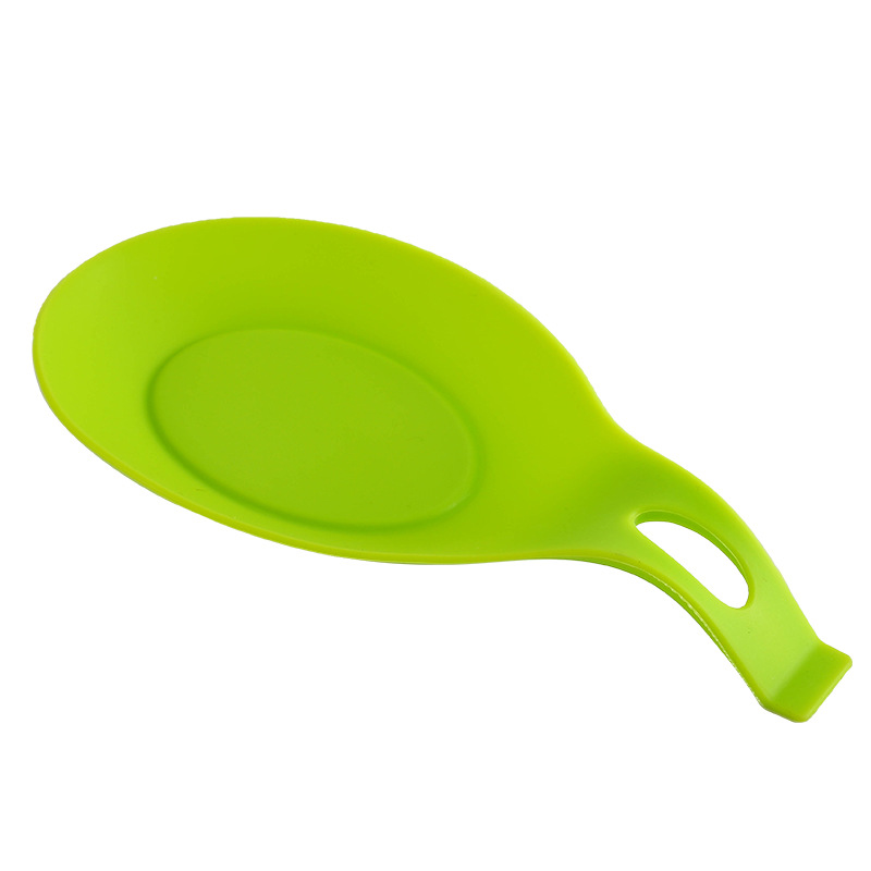 Silicone Insulation Spoon Rest Heat Resistant Placemat Drink Glass Coaster Tray Spoon Pad Eat Mat Pot Holder Kitchen Accessories: dark green