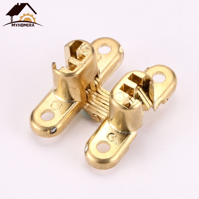 Myhomera 2Pcs 12x42MM Invisível Escondido Dobradiças Escondidas Barril Cruz Caixa De Madeira Dobradiça Da Porta Do Rolamento Para Dobrar mobiliário janela