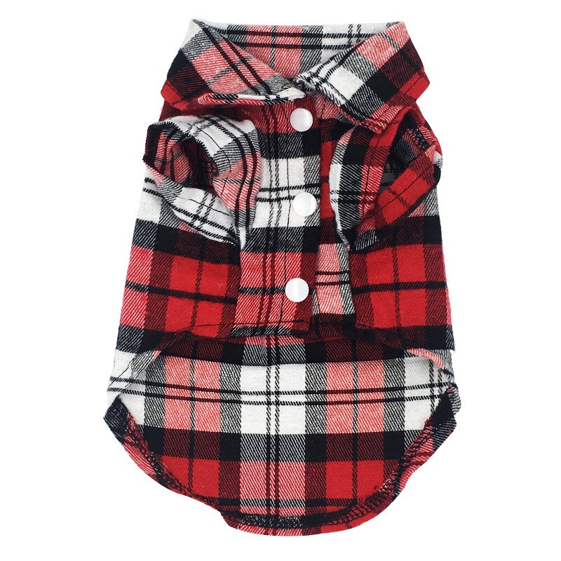 Kæledyrsskjorte sommertrykt hundeskjorte i engelsk stil kortærmet åndbar alsidig hund cool skjorte plaid kæledyrstøj: Rød / Xs