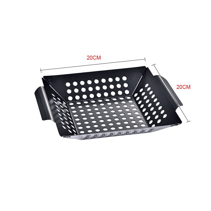 Non-stick Square Grill Pan Outdoor Stainless Steel Barbecue Grill Plate Vegetable Barbecue Basket Tray BBQ Tools Kitchen Gadgets