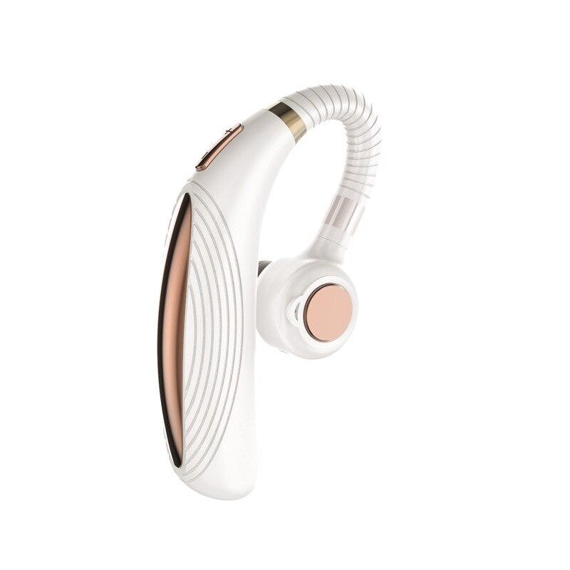 K06 Wireless Bluetooth 5.0 Business Hanging Ear Headset Sport Stereo Earbud Handsfree Earphone Caller ID Number Function: White