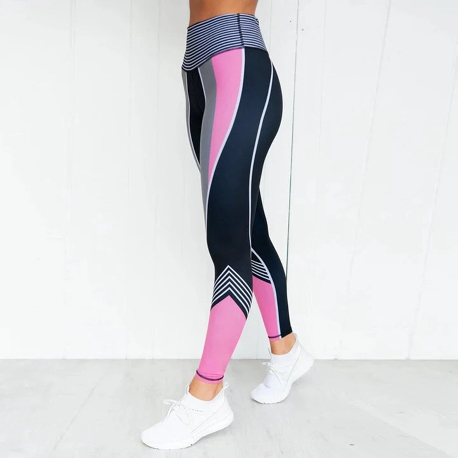 Pantaloni da donna stampa sport compressione fitness palestra allenamento elasticizzato vita alta sport donna fitness pantaloni da donna ghette # BL3