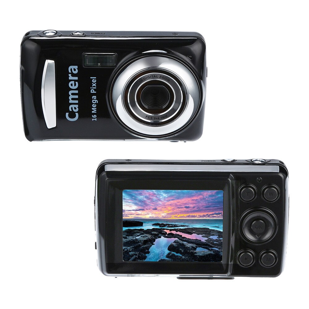 2.4HD Screen Digitale Camera 16MP Anti-Shake Gezichtsdetectie Camcorder Blank 8X digitale zoom Met 8G geheugenkaart Z626: Black