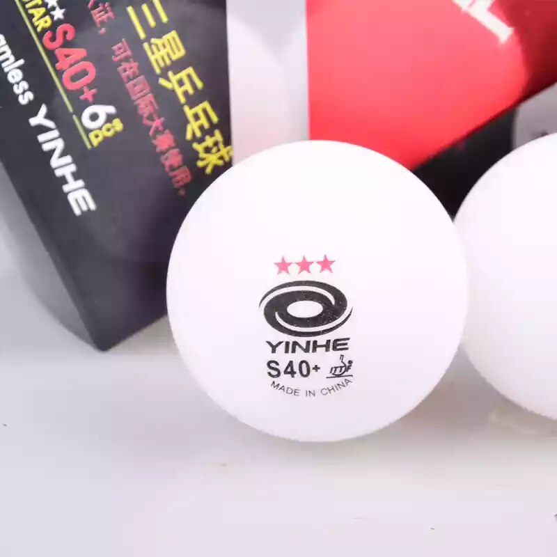 Yinhe 3 Ster Plastic Naadloze Pingpong Bal Aprroved Door Ittf S40 + Plastic Naadloze Witte Ping Ping Bal Tafel tennis Match